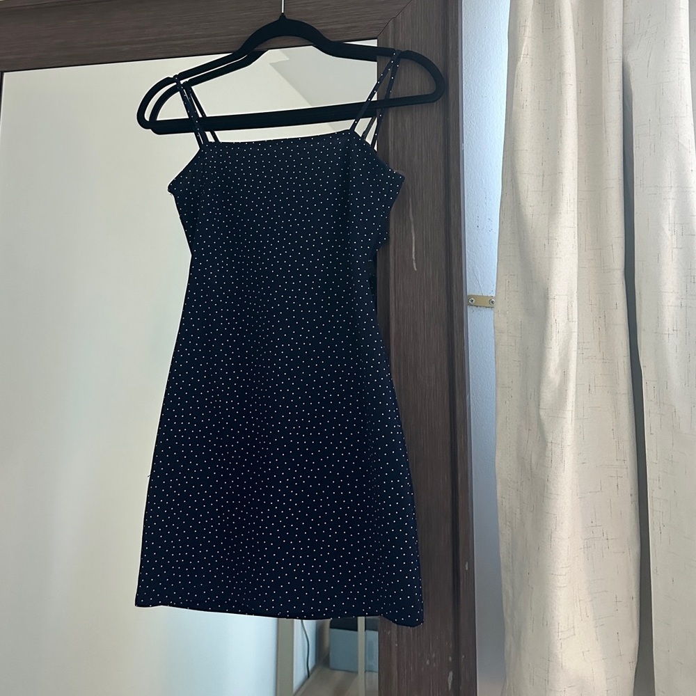 Polka Dot Blue Mini Dress - S
